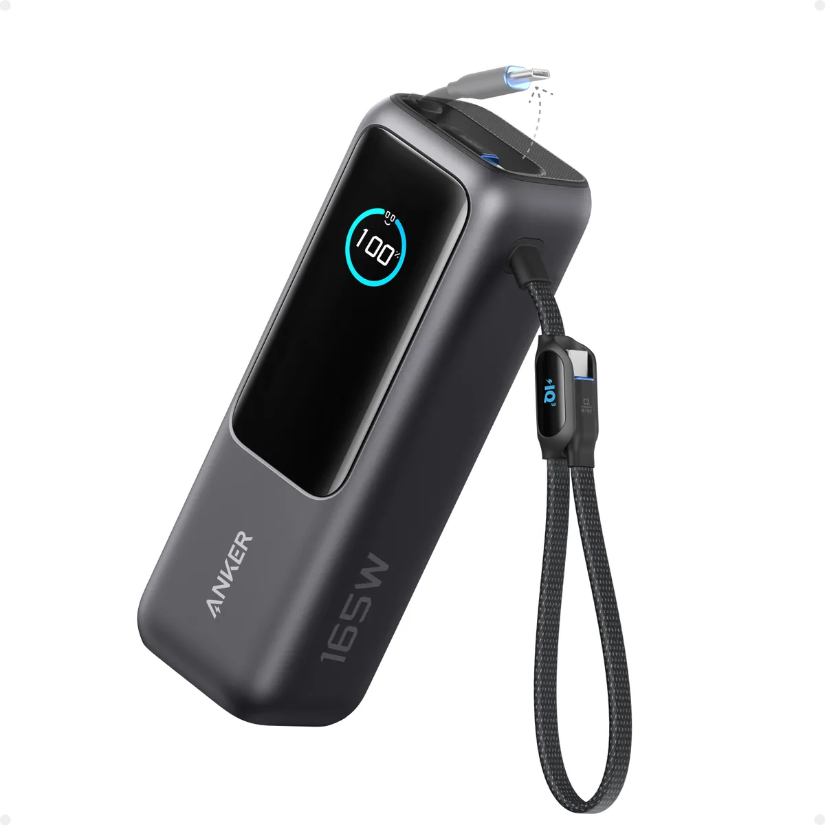 Anker Power Bank 25K, 165W, Built-In USB-C and Retractable Cable - Imagen 2