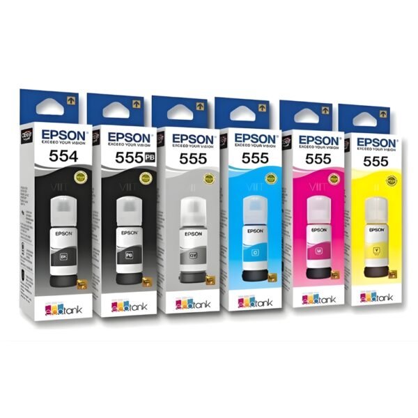 Kit Tinta Epson T555 6 Colores para L8160/L8180 70 ml